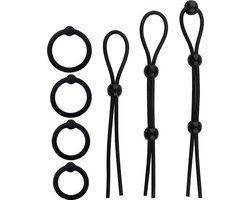 Quick Relief Rope Bondage™ - Cockring - Set van 7 - Penis ring - Cockring voor Mannen - Penisring voor Mannen en Koppels – Ballstretcher - Seks Toys – Seksspeeltjes – Verstelbaar - Eikelring