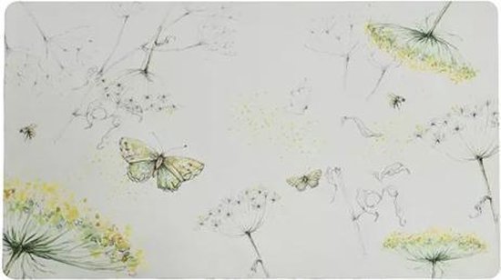 Deurmat - Binnen en buiten - Vlinders - Wit - Rubber - 45x75cm
