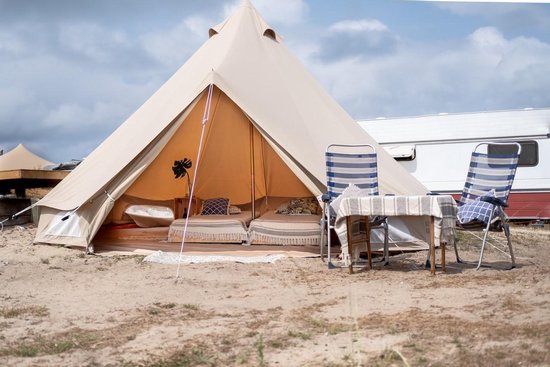 Bell Tent 500 - Tipitent - 100% Schimmelvrij - Beige - Kampeer Tent - Glamping -Safari Tent