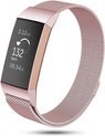Bandje Voor Fitbit Charge 3 & 4 Milanese Band - Roze - Maat: ML - Horlogebandje, Armband