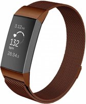 Charge 3 & 4 milanese band - bruin - Geschikt voor Fitbit