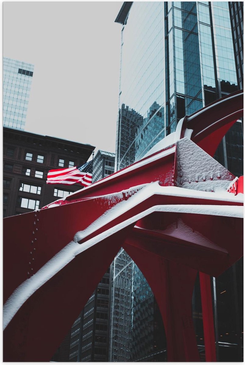 Poster – Rood Gebouw - 80x120cm Foto op Posterpapier