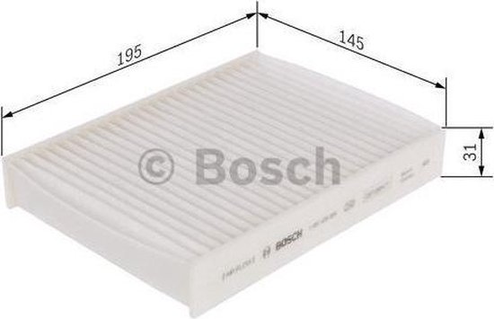 0 986 628 561 BOSCH A 8561 Kupéfilter aktivtkolfilter, 275 mm x 194 mm x 32 mm | Beställ nu