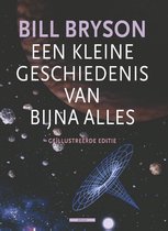 Livre 'Une brève histoire de presque tout' de Bill Bryson avec une illustration d'un trou noir et de planètes.