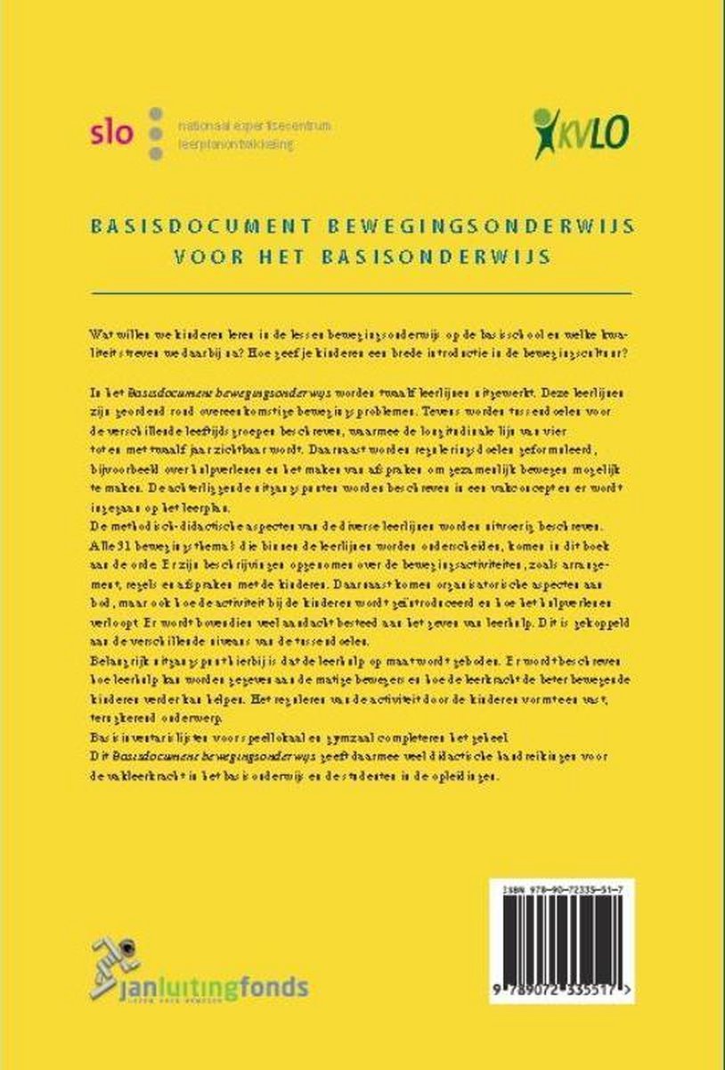 Basisdocument bewegingsonderwijs voor het basisonderwijs - back cover