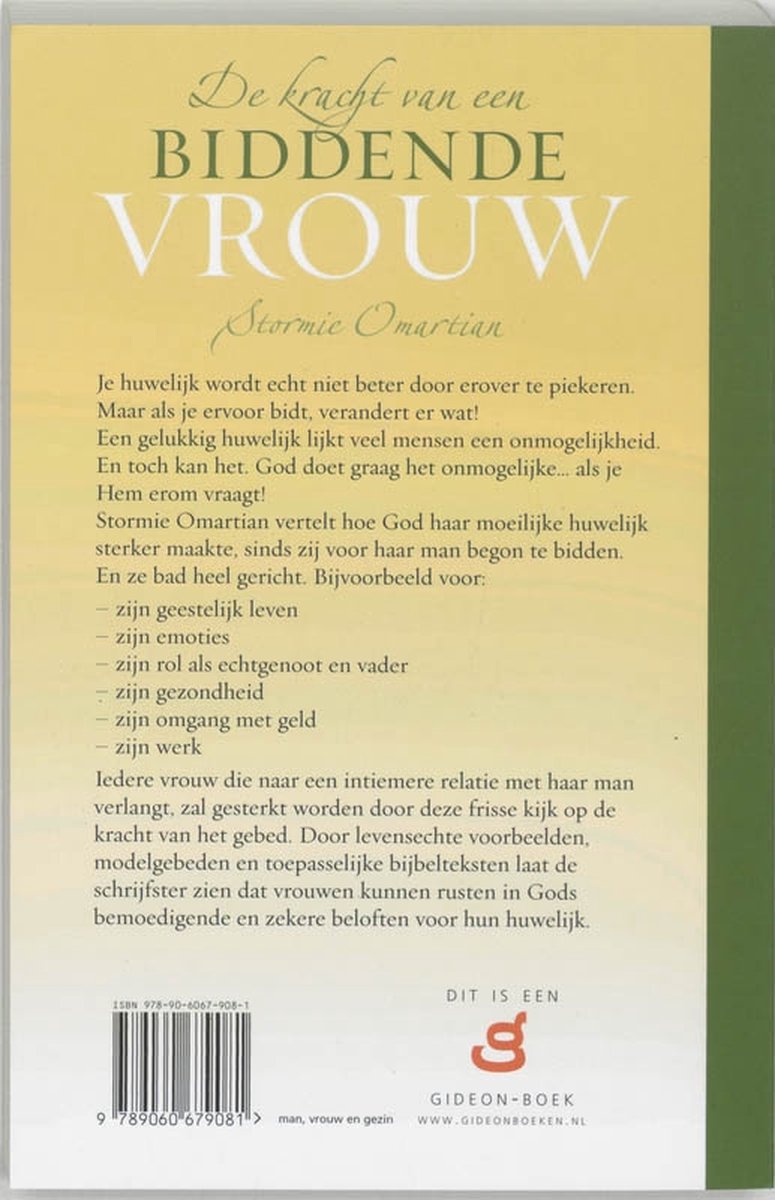 De kracht van een biddende vrouw - back cover