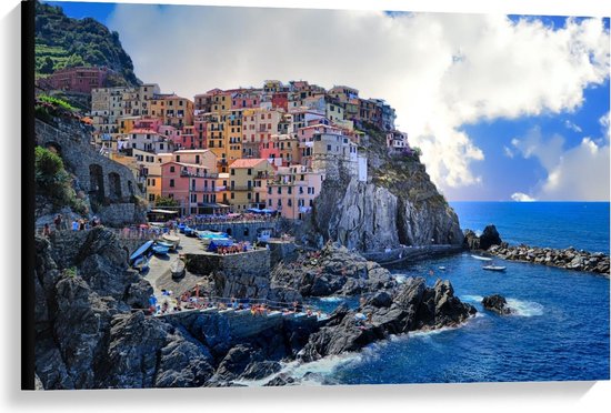 Canvas  - Nationaal Park Cinque Terre, Italië  - 90x60cm Foto op Canvas Schilderij (Wanddecoratie op Canvas)