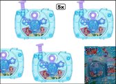 5x Bellenblaasmachine Zeemeermin Blauw 2-delig - schoencadeau bellen blaas machine fun spel en sport