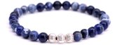 FortunaBeads Minimal Blauw Sodaliet Armband – Heren – Natuursteen – Medium 18cm