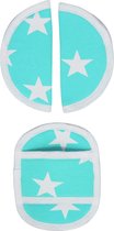 Gordelbeschermer voor Baby - Universele Gordelhoes geschikt voor vele merken - Gordelkussen voor Autostoel Groep 0 - Ster Lichtblauw