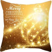Kerstkussenhoes Merry Christmas met Goud/Gele Kerstbal (500247)