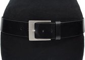 Zwarte dames heupriem 5 cm breed - Zwart - Heupriem - Echt Leer - Taille: 90cm - Totale lengte riem: 105cm