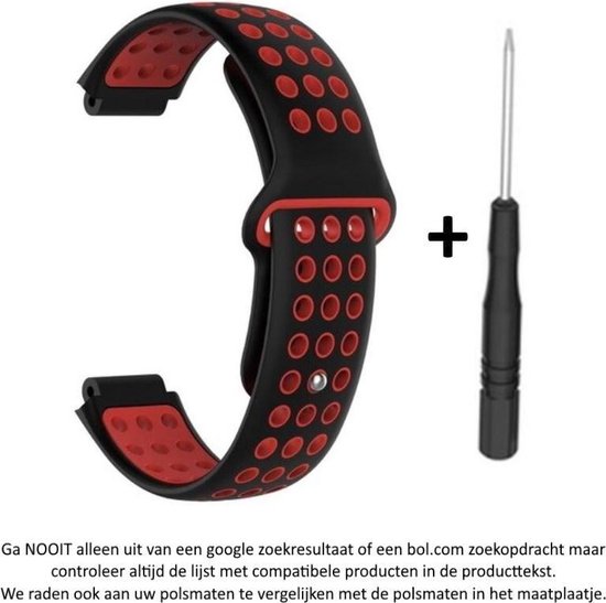 Bracelet en silicone noir rouge pour Garmin Forerunner 220, 230, 235, 620,  630, 735XT