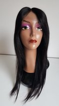 Indian Remy pruik 24 inch - donkerbruine steil haren - indian haren - pruiken - real human hair - echte menselijke haren - 4x1 lace closure pruik - 180% dichtheid