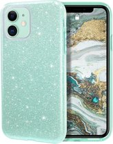 Apple iPhone 11 Back Cover Telefoonhoesje | Groen | TPU hoesje | Glitter