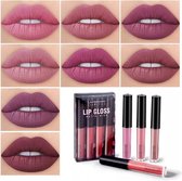 Set van 4 mini liquid lipsticks - Matte lippenstift - Set B - Waterproof - Make up set - Geschenkset - Giftset