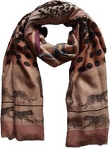 Dames Sjaal Luipaard  - Panter Print - Roze - Zwart - Blauw -  Paars
