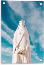 Tuinposter – Wit Standbeeld van Vrouw - 40x60cm Foto op Tuinposter  (wanddecoratie voor buiten en binnen)