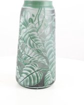 Vaas - Cameo stijl - groene bladeren - Art Nouveau - 36cm hoog