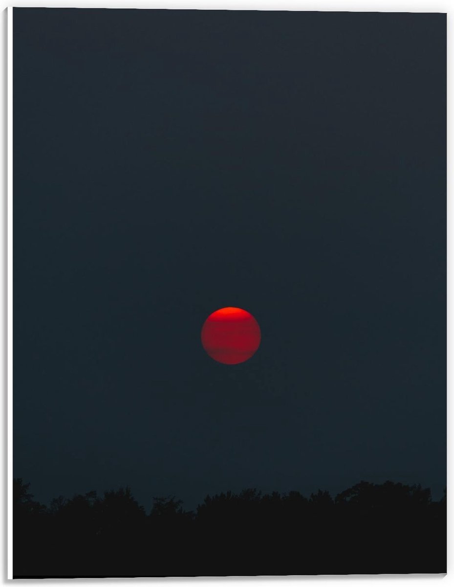 Forex - Rode Maan - 30x40cm Foto op Forex