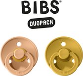 BIBS Fopspeen - Maat 2 (6-18 maanden) DUOPACK - Peach & Oker - BIBS tutjes - BIBS sucettes