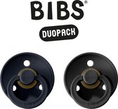 BIBS Fopspeen - Maat 2 (6-18 maanden) DUOPACK - Dark Denim & Black - BIBS tutjes - BIBS sucettes