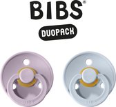 BIBS Fopspeen - Maat 2 (6-18 maanden) DUOPACK - Dusty Lilac & Baby Blue - BIBS tutjes - BIBS sucettes