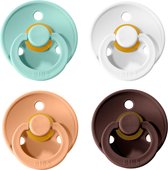 Bibs fopspeen 6-18 maanden set 4st |Cornflower, White, Peach en Dark Oak| Maat 2