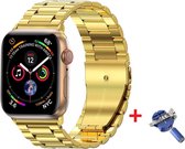 Luxe Metalen Armband Geschikt Voor Apple Watch Series 1/2/3/4/5/6/SE 42/44 mm Horloge Bandje - iWatch Schakel Polsband Strap RVS - Met Horlogeband Inkortset - Stainless Steel Watch