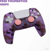 OnGAME PS5 controller hoes - Controller hoesje - PS5 beschermhoes controller - Impact Case PS5 controller - Controller case - Purple Camouflage - Paars controller hoesje - Purple controller c