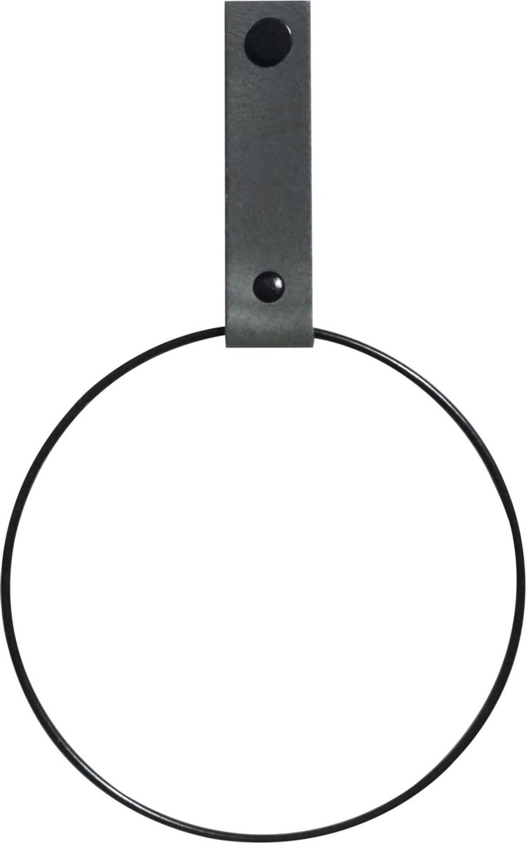 Leren Handdoekring | VINTAGE GREY - maat M (handdoekhanger - handdoekhaakje)