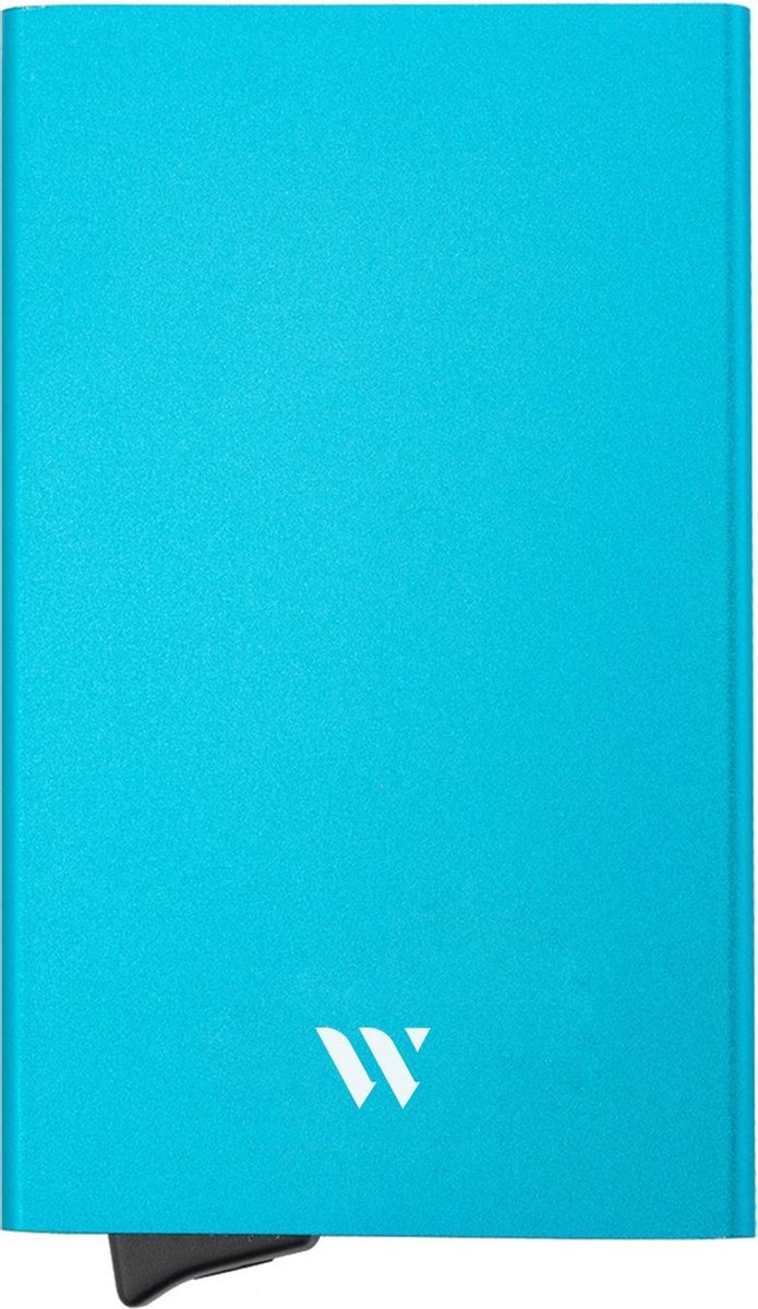 Wallix® Pasjeshouder - Aluminium - Uitschuifbaar - Unisex Creditcardhouder - 100% RFID Veilig - Blauw