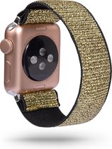 SmartphoneClip® Elastische zwart Bandje goud geschikt voor Apple Watch 42mm, 44mm, 45mm, en 49 mm (alle generaties)