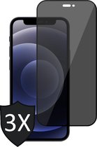 Privacy Screenprotector geschikt voor iPhone 12 / 12 Pro - 3x FullGuard Screen Protector