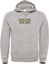 Kerst hoodie grijs Dikke piek, drie bier - soBAD. | Kersttrui soBAD. | kerstsweaters volwassenen | kerst hoodie volwassenen | Kerst outfit | Foute kerst truien