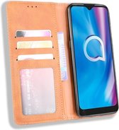 Alcatel 3L (2020) Vintage Portemonnee Hoesje Bruin