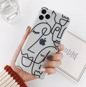 Hoesjes Atelier Transparant Siliconen Case Gezichten voor IPhone 11 met ScreenProtector