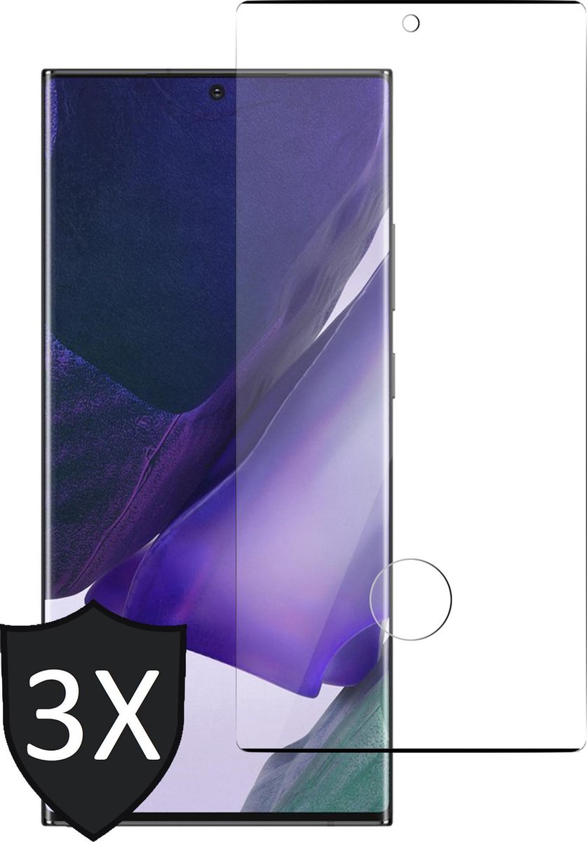 Screenprotector geschikt voor Samsung Note 20 Ultra - Full Screen Protector Glas - 3 Stuks