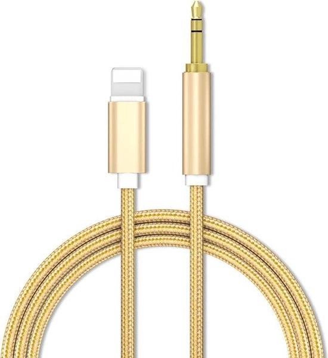 Lightning naar Jack Aux kabel Iphone naar audio jack kabel 3.5mm 1 Meter Goud