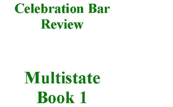 Multistate Bar Review Outlines Book 1 - cover