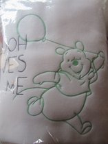 deken voor kinderbed in wit  met groen , pooh  mint fresh