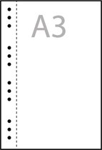 (Art.no. 920609) 20 vel MyArtBook Paper 110 GSM Recycling Kraft Fluting Grey Size 314 x 420 mm (A3) - 12 punch holes - perforation
