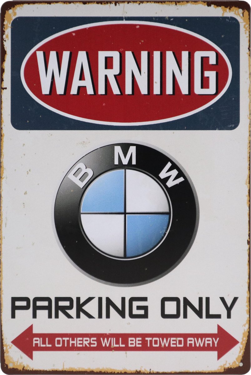 Kunstmatig kiespijn Verkeerd Retro Wandbord – Parking only – BMW bord – Parkeren toegestaan bord -  Mannen cadeau -... | bol.com