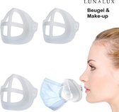 Mondkapje hulpstuk voor beugel - mondmasker - make up houder - siliconen hulpstuk voor beugels en lippenstift - 3 stuks - meer lucht - meer ruimte om te ademen - meer lucht - meer ruimte om t
