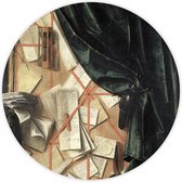 Behangcirkel Trompe-l'oeil 120cm doorsnede - wandcirkel - muurcirkel - wooncirkel