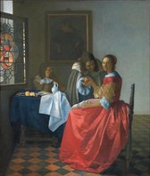 Johannes Vermeer, Dame en twee heren (Het meisje met het wijnglas), ca. 1659-1660 op aluminium, 40 X 60 CM