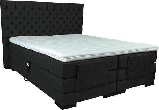 Slaaploods.nl Princess - Elektrische Boxspring inclusief matras - 160x220 cm - Zwart