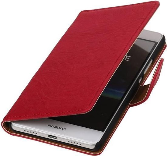 Coque Huawei Ascend G700 en Cuir délavé Bookstyle Rose