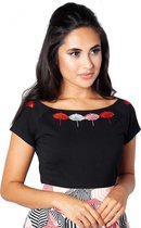 Voodoo Vixen Top -M- Leah parasol Zwart