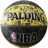 Spalding NBA Grafitti Rubber Ball 83307Z, Unisex, Geel, basketbal, maat: 7